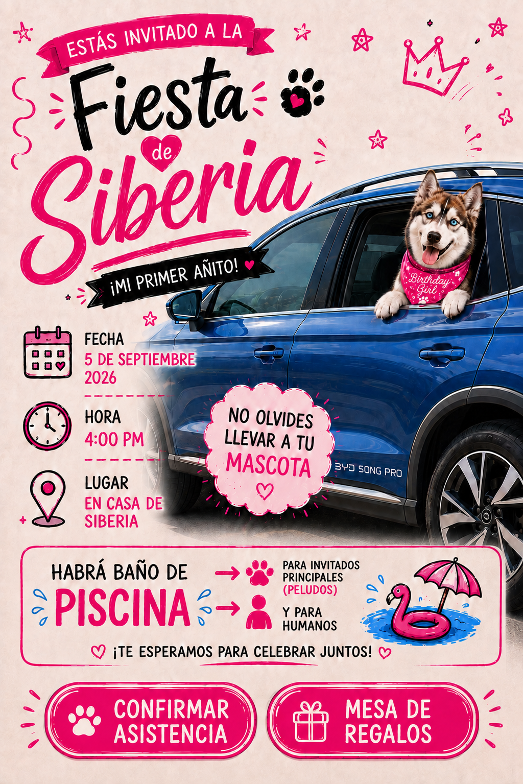 Invitación a la fiesta de Siberia, 5 de septiembre de 2026 a las 4:00 PM